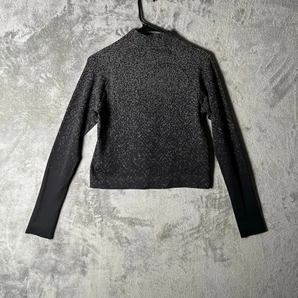 Lululemon Rest Less Cropped 1/2 Zip Herringbone Fade Black Size‎ 6 - Image 5