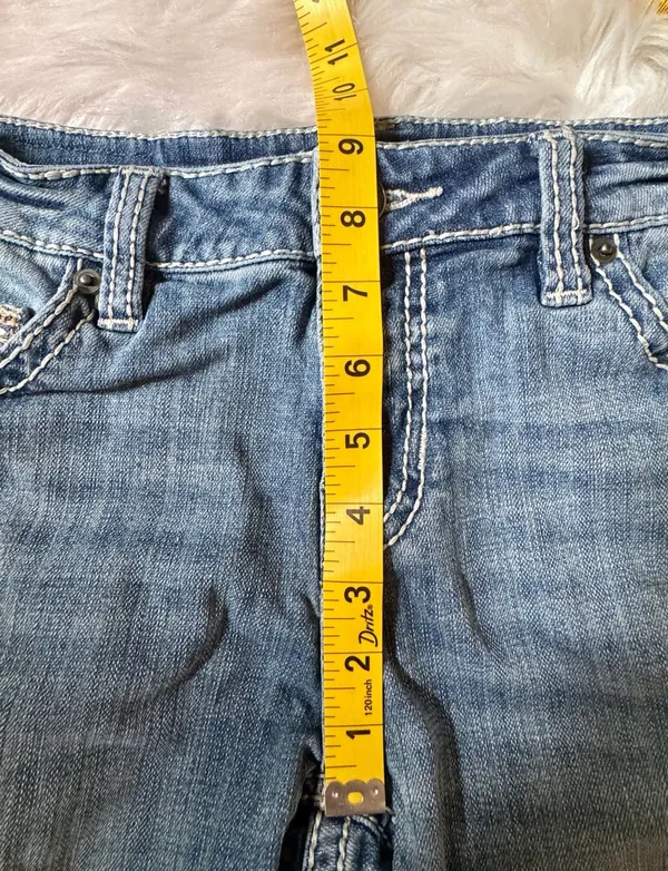 Rock & Roll Denim Medium Wash Mid Rise Bootcut Jeans Size 28x32 (see measures) - Image 9