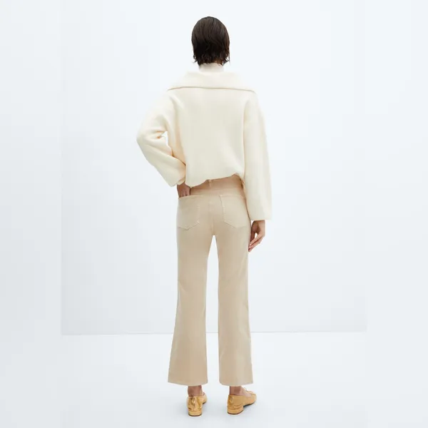 Mango Cream-Colored cropped flared Corduroy Jeans‎ - Image 5
