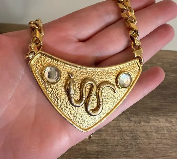 Snake Pendant Necklace LARGE Gold Tone Year of The Snake Reputation Taylor Swift - Image 6