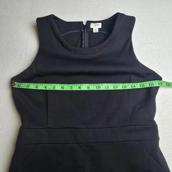 J. Crew -1209 Black‎ Sleeveless Sheath Dress L1378 Ponte Knit Sleeveless Size 8 - Image 7