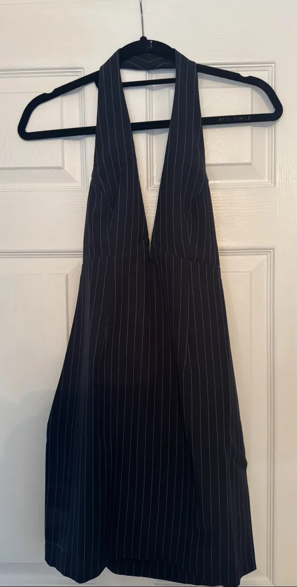 Princess Polly Halter Pinstripe Mini Dress - Size 4 - Image 2