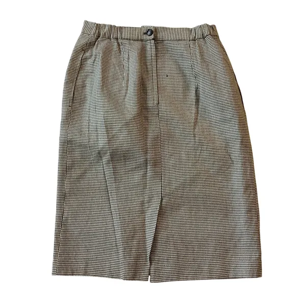 Houndstooth Pattern Pencil Skirt Black Size 10 - Image 4