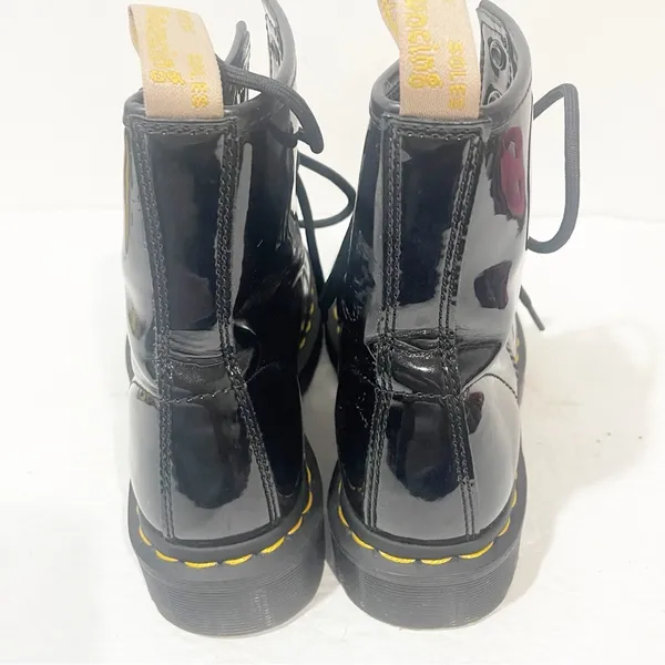 Dr. Martens Womens Sz 5 1460 Black‎ Patent Leather Lace Up Combat Boots - Image 4
