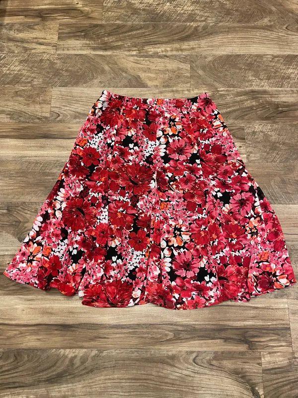 Laura Scott Women’s Floral Full Midi Skirt - Red Multi Size Medium - Image 6