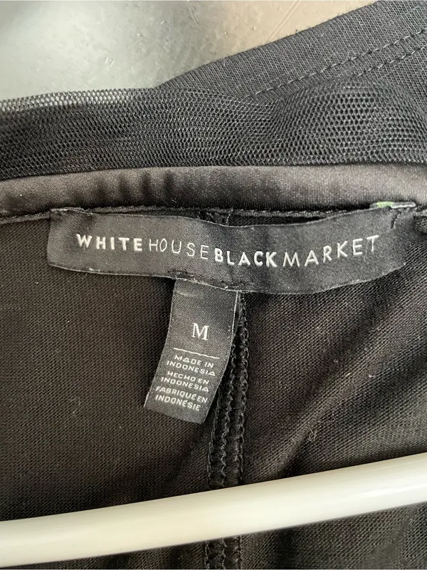 White House Black Market Black Short Sleeve Scoop Neck Top - Image 2