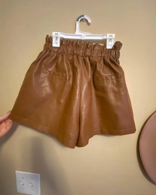 Leather Shorts Brown Size M - Image 3