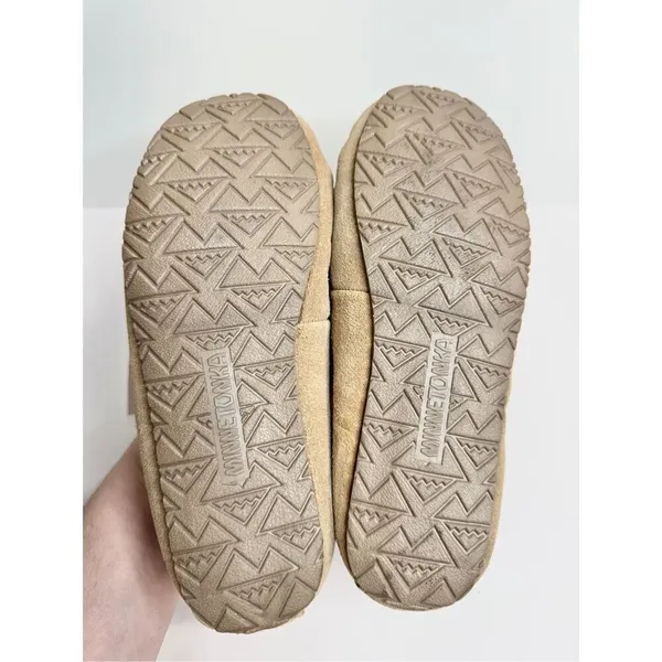 Minnetonka Cally Slipper Tan Suede Faux Fur Lined Moccasin Size 5M NEW - Image 8