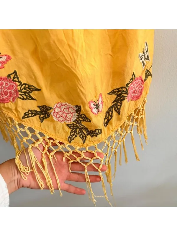 Urban Outfitters Carmen Embroidered Fringe Mini Dress - Image 4