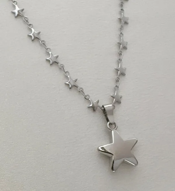 Silver Pentagram Star Pendant Necklace for Women - Image 2