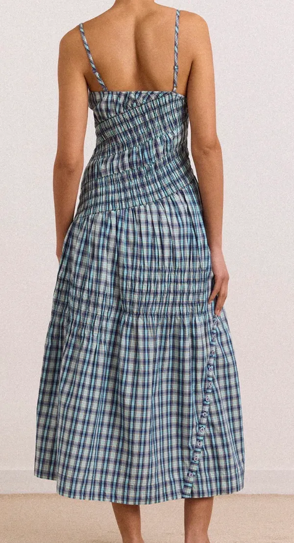 Damson Madder Lyra Midi Dress - Blue - Image 2