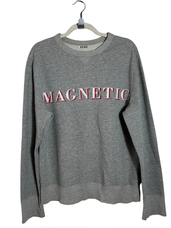 Acne Studios Nick Print Magnetic Graphic Sweatshirt Gray SM (AW13) - Image 2