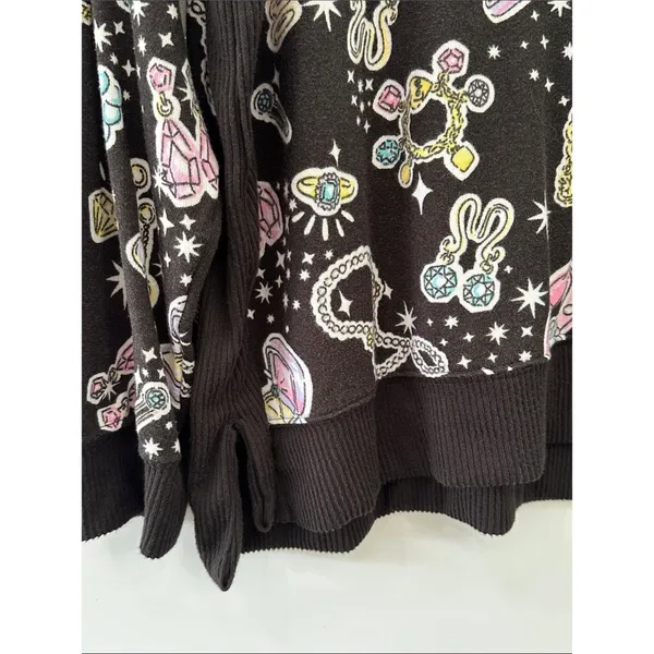 Cuddl Duds Sweater Knit Pajama Set NEW Long Sleeve Pants XXL Black Diamond Jewel - Image 4