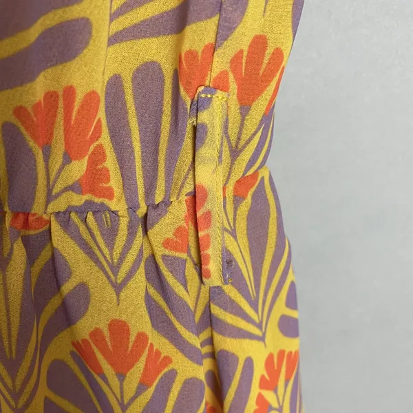 BerrIn Dress Midi Blouson Surplice‎ V-Neck NO BELT Sleeveless Size 40 Floral - Image 10