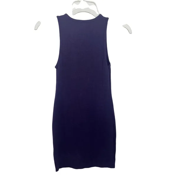 Aritzia TNA DePaul Deep Purple Plum Dress Bodycon Fitted Organic Cotton XXS - Image 3