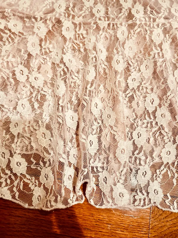 NWOT BABY PINK Lace see through Cap Sleeve Babydoll high low Top size L - Image 17