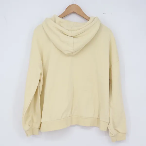 H&M Hoodie Womens S Divided Basic Yellow Pullover Dropped Shoulder Excellent - Image 5