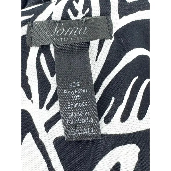 Soma Intimates Black White‎ Floral Maxi Dress Empire Waist V-Neck Size Small - Image 9