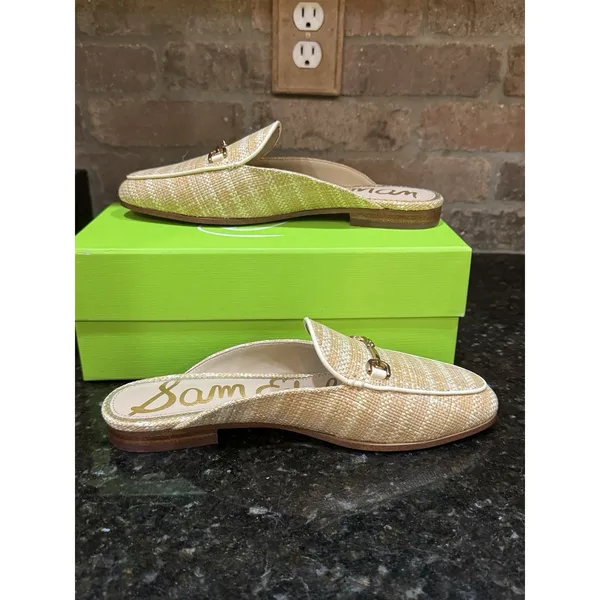 Sam Edelman Womens Linnie Bit Mule Beige Neutral Raffia Size 6.5 Equestrian - Image 3