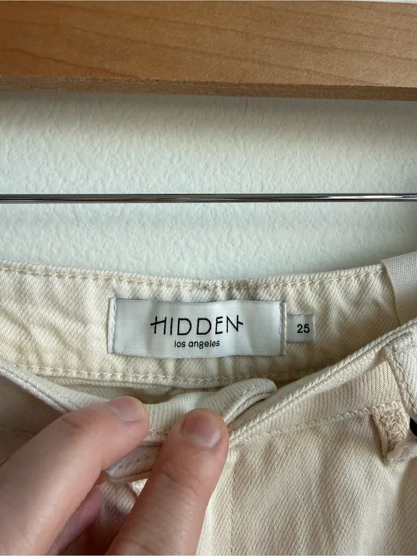 Hidden Jeans Nori High Rise Super Wide Leg Cream Pants Size 25 NWT - Image 8