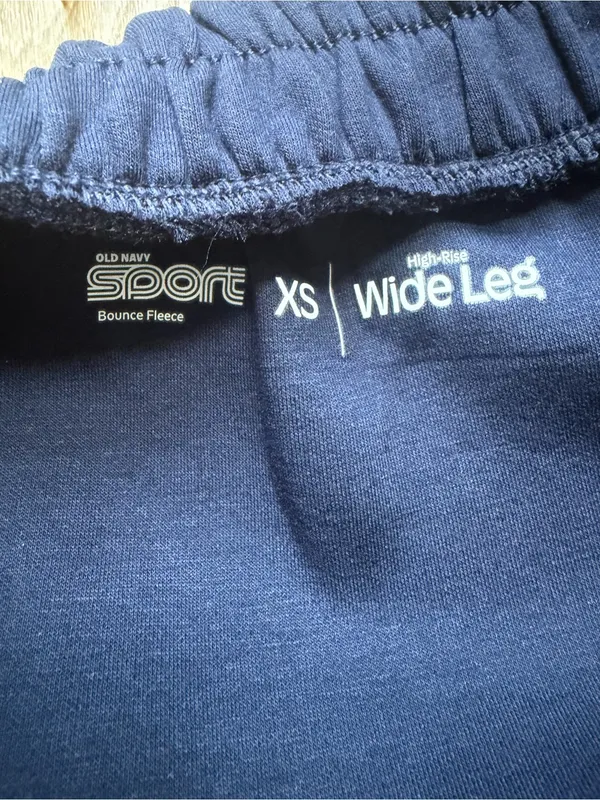 Old Navy Sport Bounce Fleece Wide Leg Pants Navy Blue Size XS NWT - Image 9