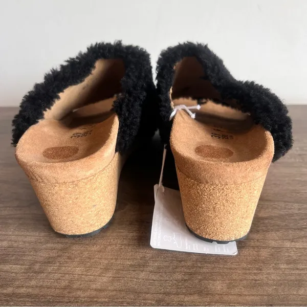 PAPILLIO NEW Women's Namica Teddy Shearling Wedge Slide Size 39 aka 8 #030A - Image 4