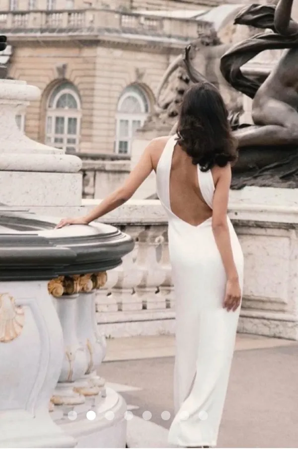 Meshki Claire Satin Drape Back Maxi Dress - Image 5