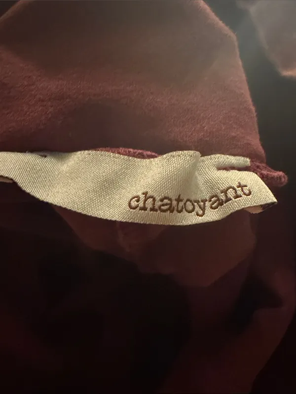 Chatoyant High-Rise Flare Pants – Dusty Rose/Purple L - Image 5
