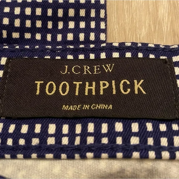 J.Crew Toothpick 29” Waist Navy White Print Skinny Ankle Jeans 26” Inseam - Image 4