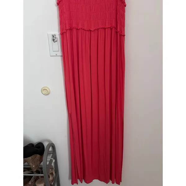 New Womens Time & Tru Maxi Dress Super Soft Rayon Spandex Stretch Pink size XXL - Image 3