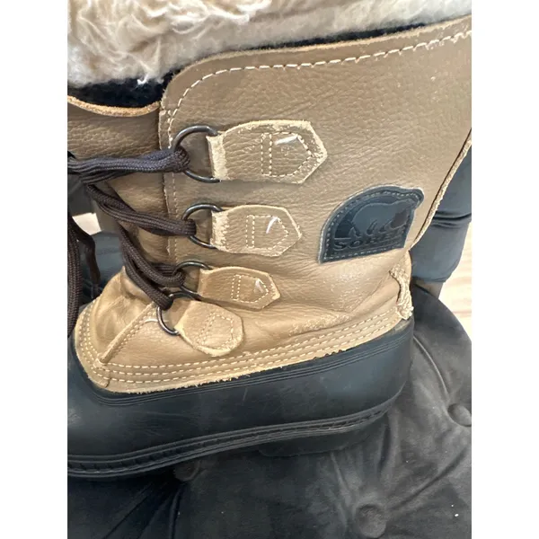 Sorel Women's Winter Snow Boots Tan Leather Waterproof Insulated Size 8 - Image 9