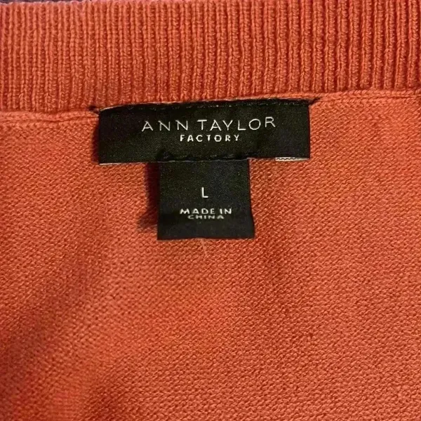 Ann Taylor Burnt Orange Peplum Knit Top – Elegant Career Chic Blouse - Image 5