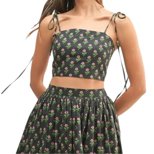 NEW Mable Floral Crop Top and Skirt Set Boho Cottagecore - Image 8