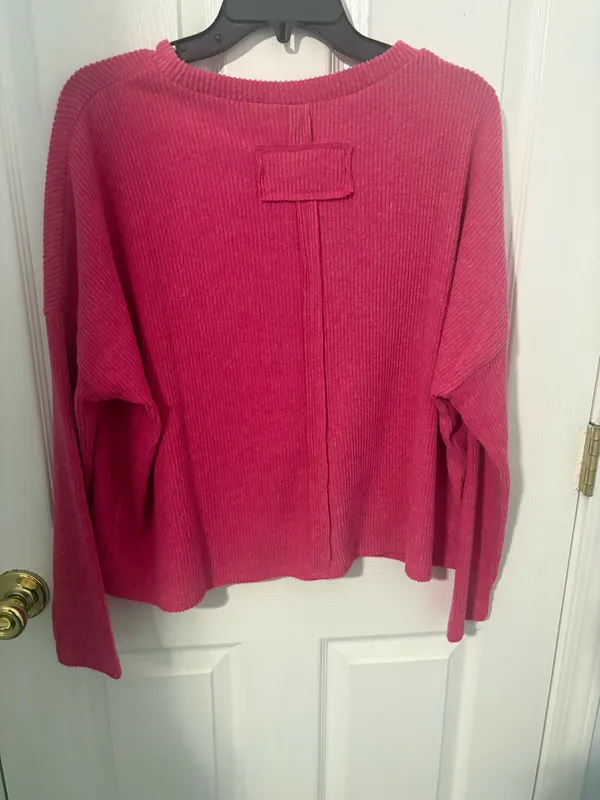 Zenana Pink long sleeved sweater top - Image 2