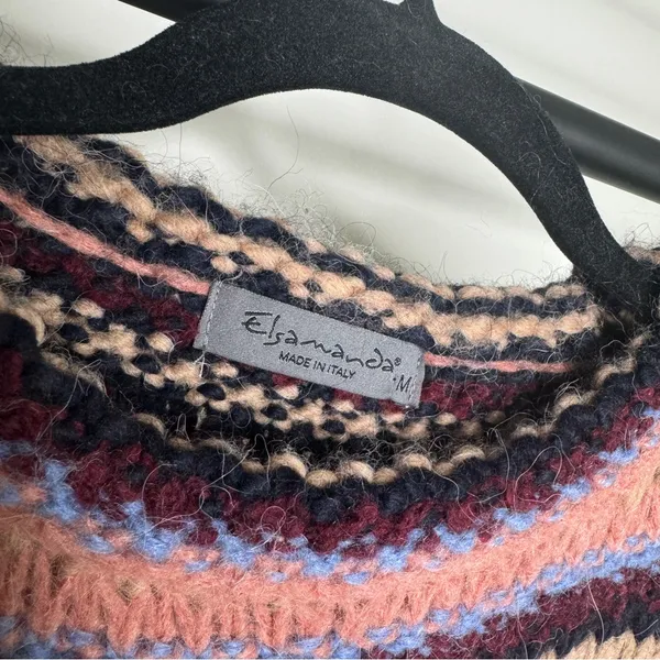 Anthropologie Elsamanda Striped Chunky Knit Alpaca Wool Blend Sweater M Medium - Image 10