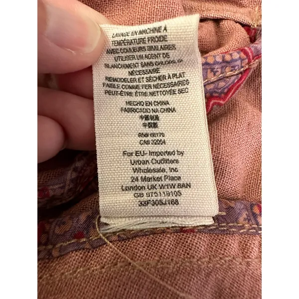Free People Rosewood Linen Blend Moto Jacket‎ Size XS - Image 9