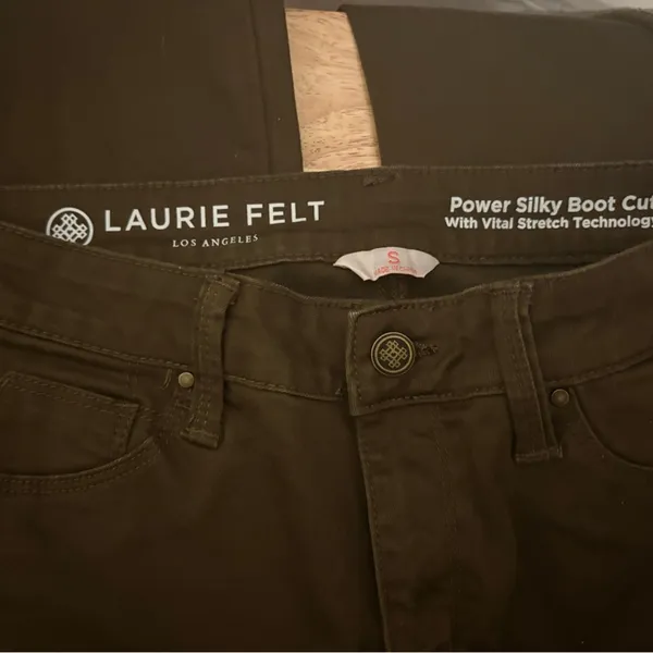 Laurie Felt‎ Olive Green Power Silky Bootcut Jeans Size Small - Image 8