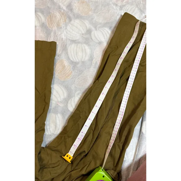 Zara Basic Women Paperbag Ankle Pants Size Small Wide Leg‎ Dark KHAKI Brown Y2K - Image 9