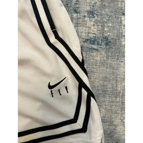 Nike White Black Dri-FIT Swoosh Fly Women's Basketball Shorts XS - Image 3