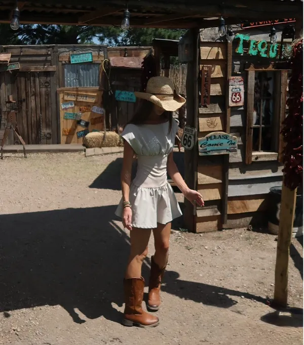 Tan Mini Dress Size XS - Image 3