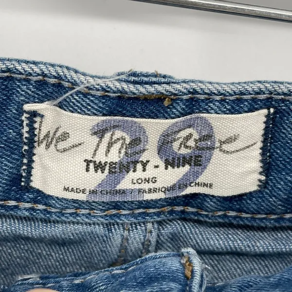 We The Free Free‎ People Blue Denim Button Fly High Rise Shorts Size 29 Long - Image 3