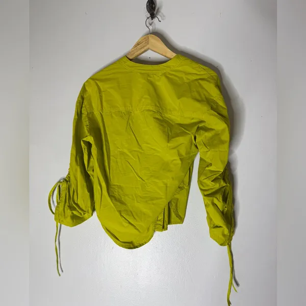 Pilcro Blouse Size XXS‎ Lime Green Balloon Sleeves Anthropologie Button Up - Image 2