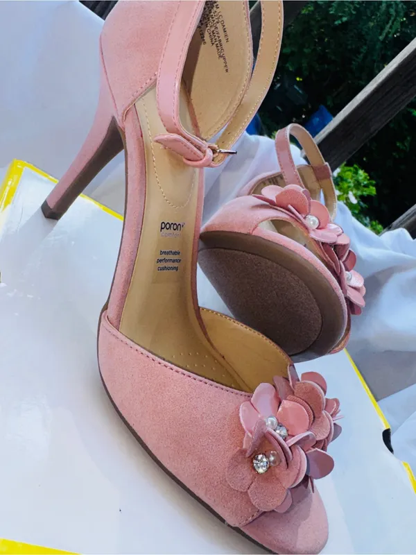 Liz Claiborne Pink Floral Block Heel Sandals 9.5 - Image 5