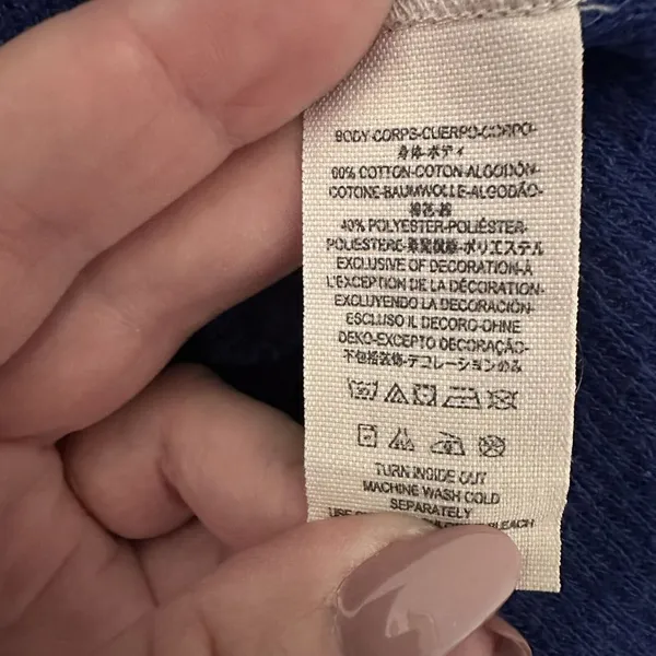 Free People Royal Blue Rainbow Embroidered Henley Thermal Top‎ Boho Small - Image 8