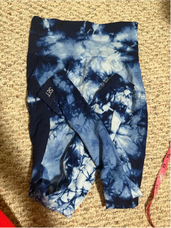 SetActive Blue Crush Shibori Tie Dye Seamless Legging- Size Small Medium - Image 7