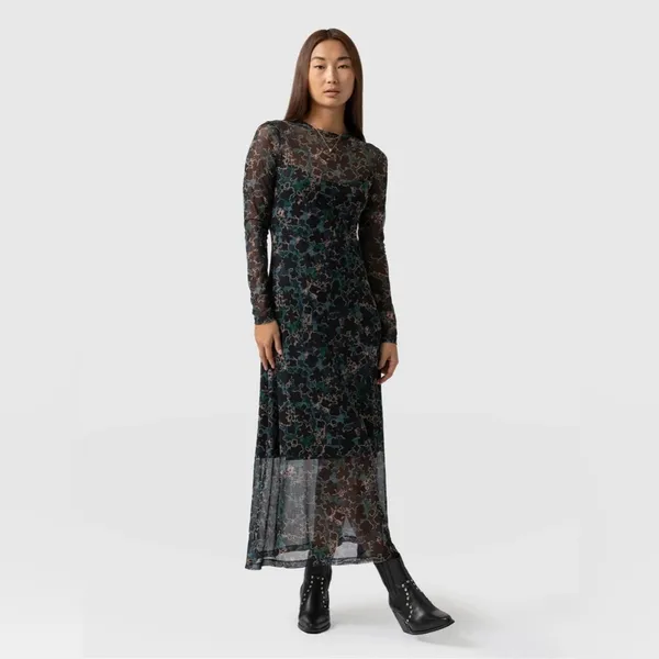 NWT Saint + Sofia Runway Mesh Dress in Green Twilight Floral Size US12‎ - Image 2