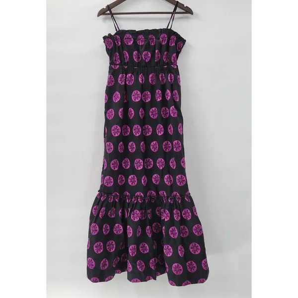 Free People Leanna Dress Womens M Black‎ Purple Bandeau Summer Boho Empire - Image 3