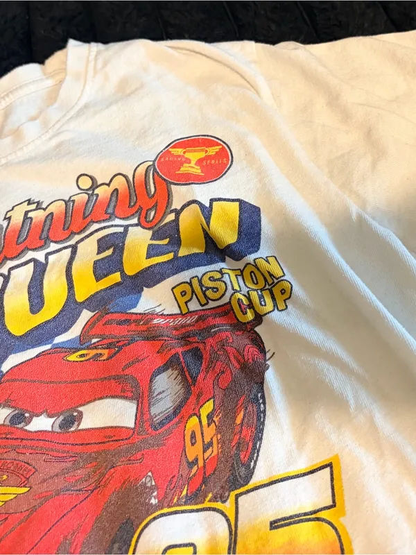 Disney Cars Lightning McQueen White Graphic Tee - Image 5