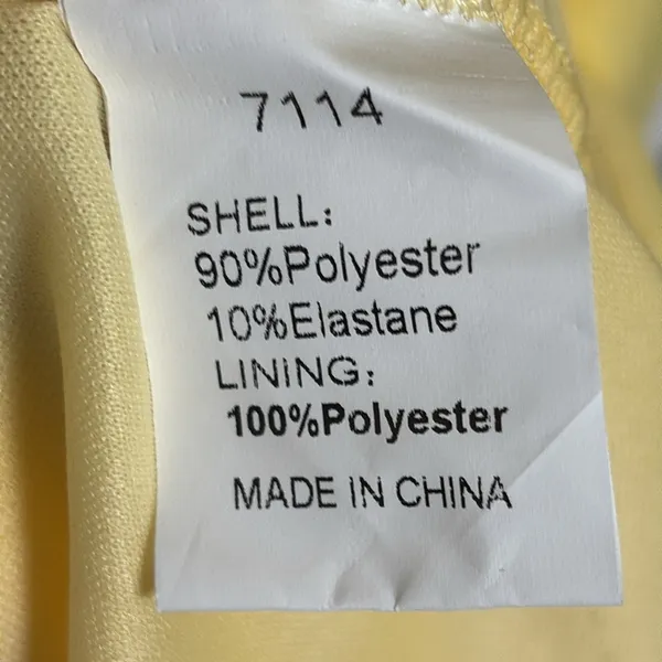 Pretty garden butter yellow mini‎ dress long sheer sleeves ruched body Size S - Image 11