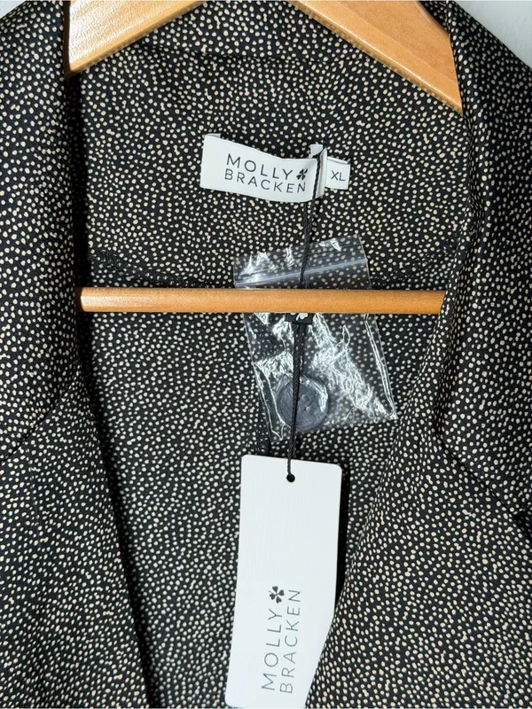 Molly Bracken Double Breasted Polka Dot Boyfriend Blazer Career Office Jacket‎ - Image 2